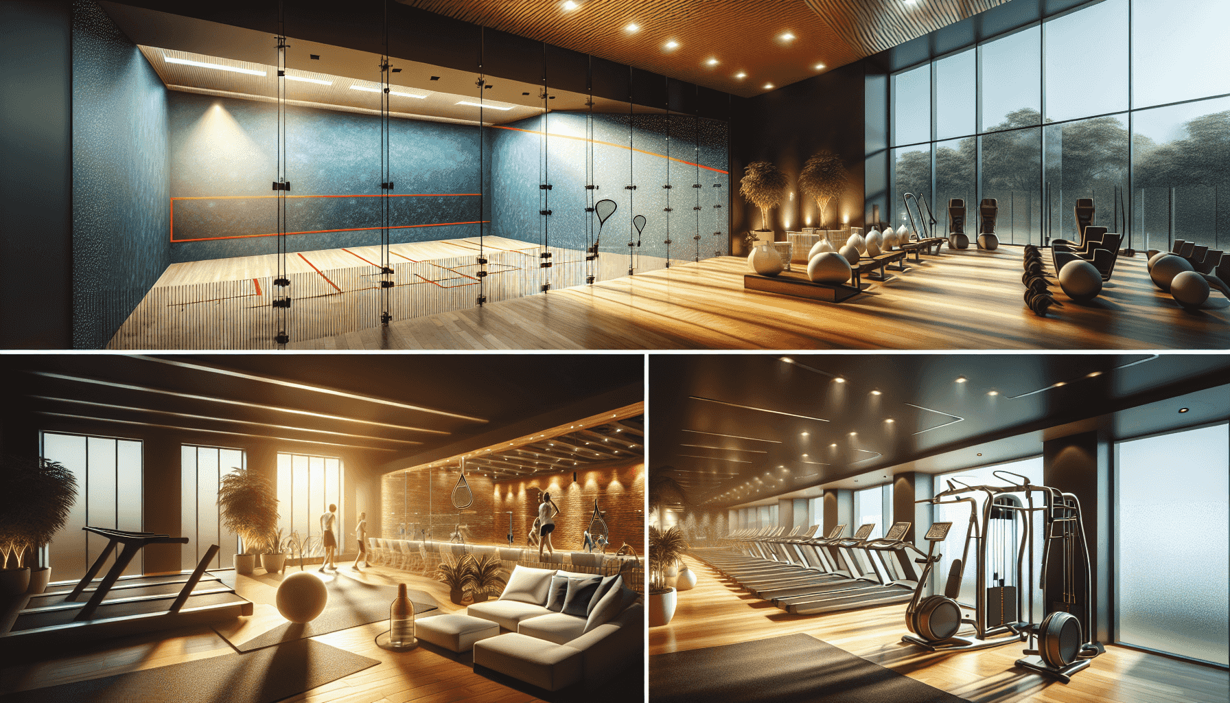 Strutture moderne del club di squash