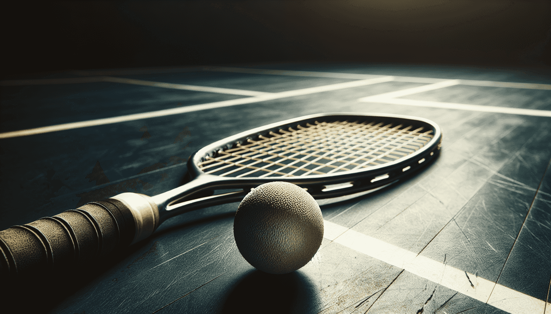 Racchetta e palla da squash